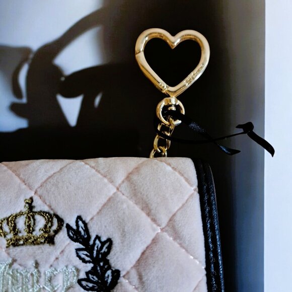 Juicy Couture Royal Couture Double Sided Trifold Quilted Wallet Pink & B… - Picture 4 of 11